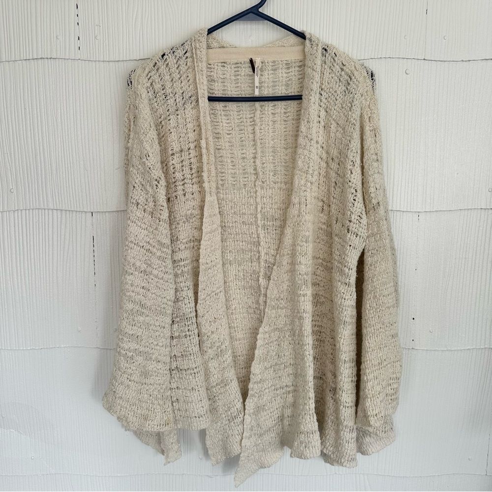 Free People XS Oversized Cardigan Boho Chic Bell Sleeve Thin Lightweight Sweater
